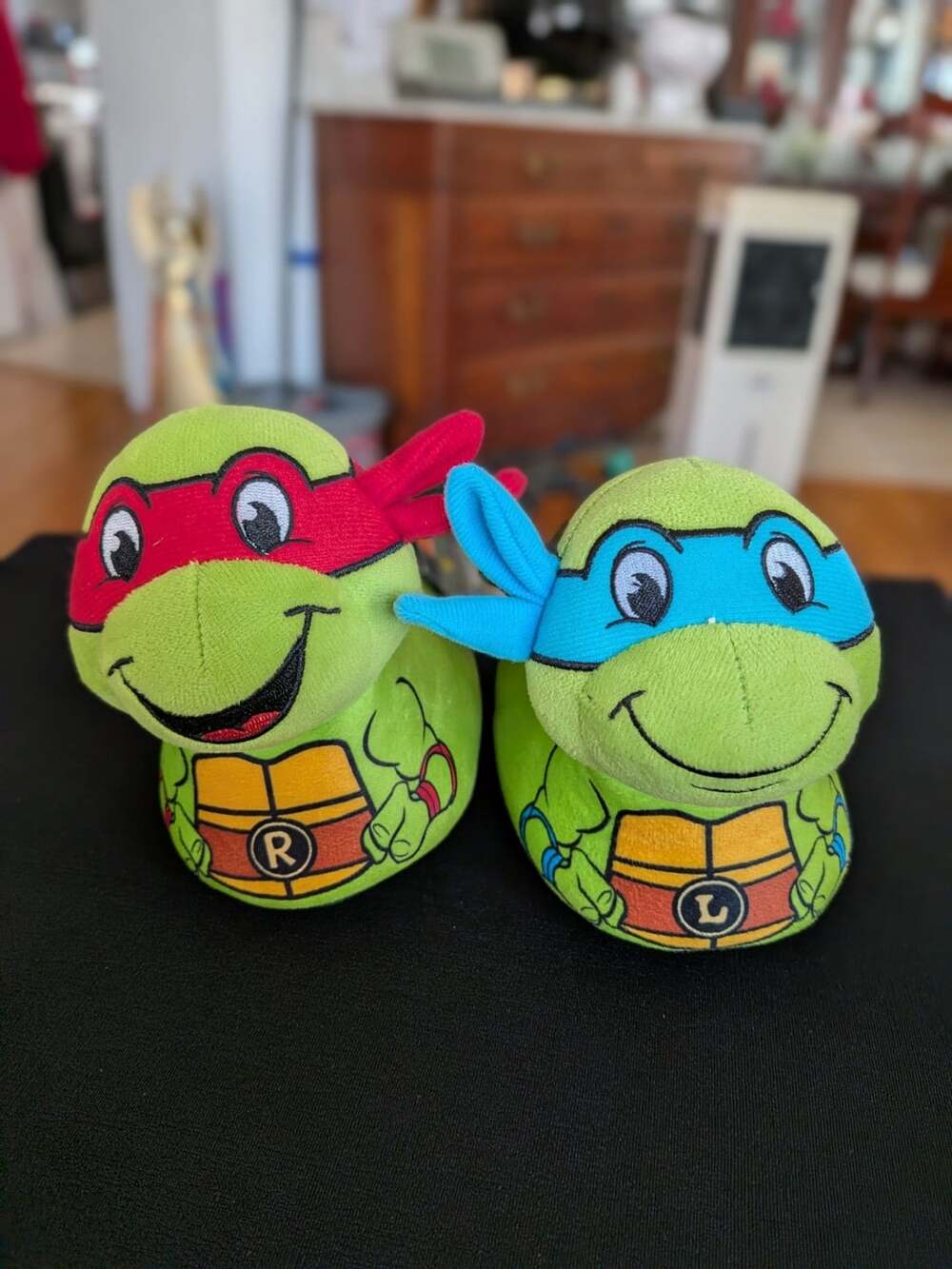 Teenage Mutant Ninja Turtles Raph and Leo 3D Character Sock Top Slippers